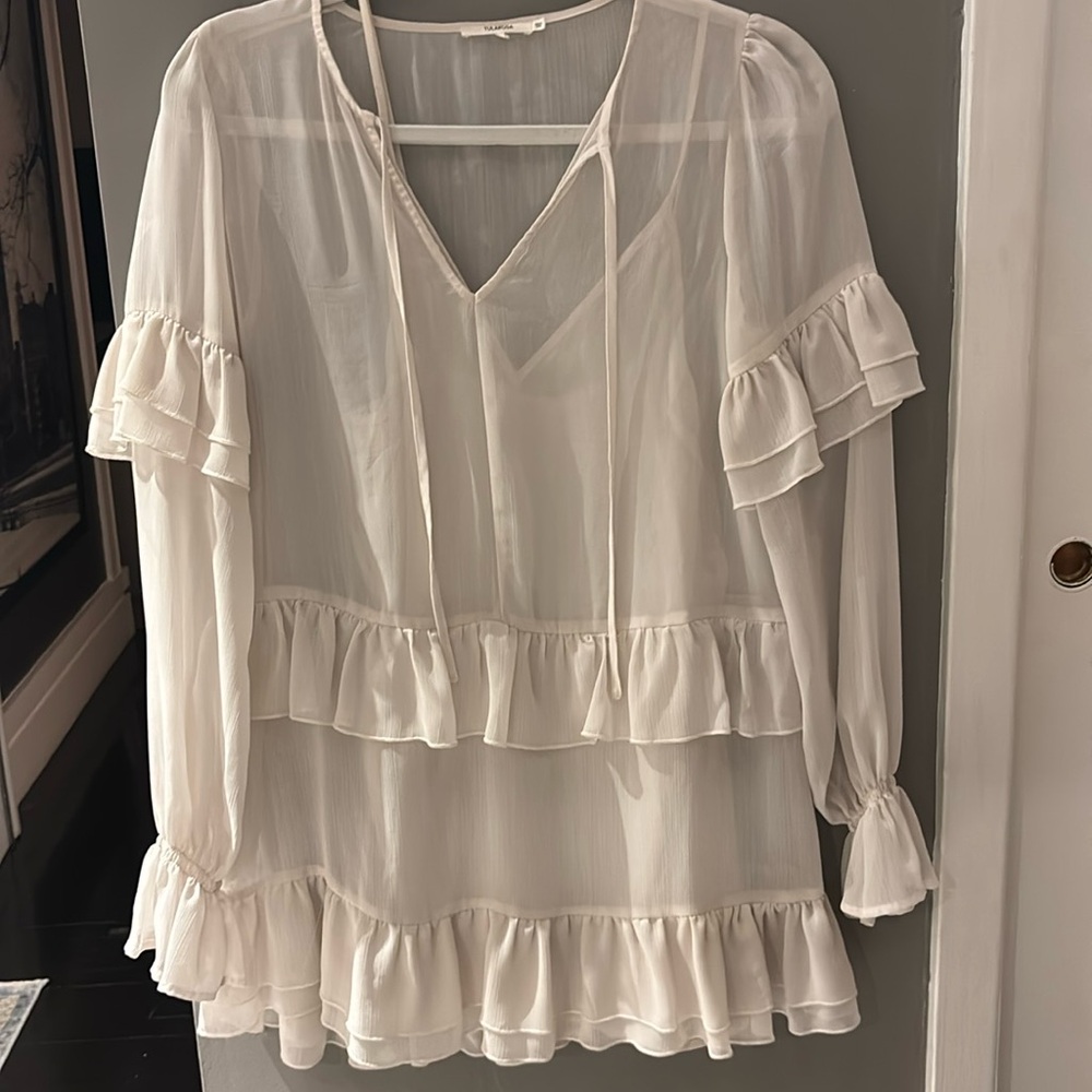 Tularoas ruffle dress with slip